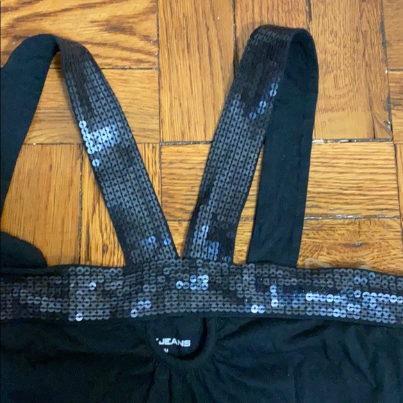 DKNY Jeans black sequins tank top - Picture 2 of 5